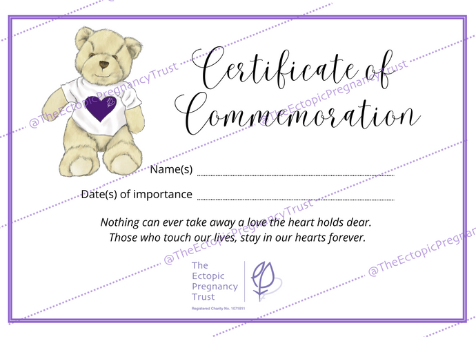 A5 Printed Commemorative Certificate